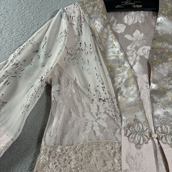 Vintage‎ Studio VK Blouse Kimono Women’s Size M Sheer Floral Lace Coquette Style - Picture 5 of 14